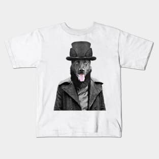 Goth Black Dog Kids T-Shirt